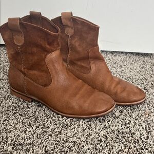 Kork-Ease Brown Leather Women’s Ankle Boot Western Bootie